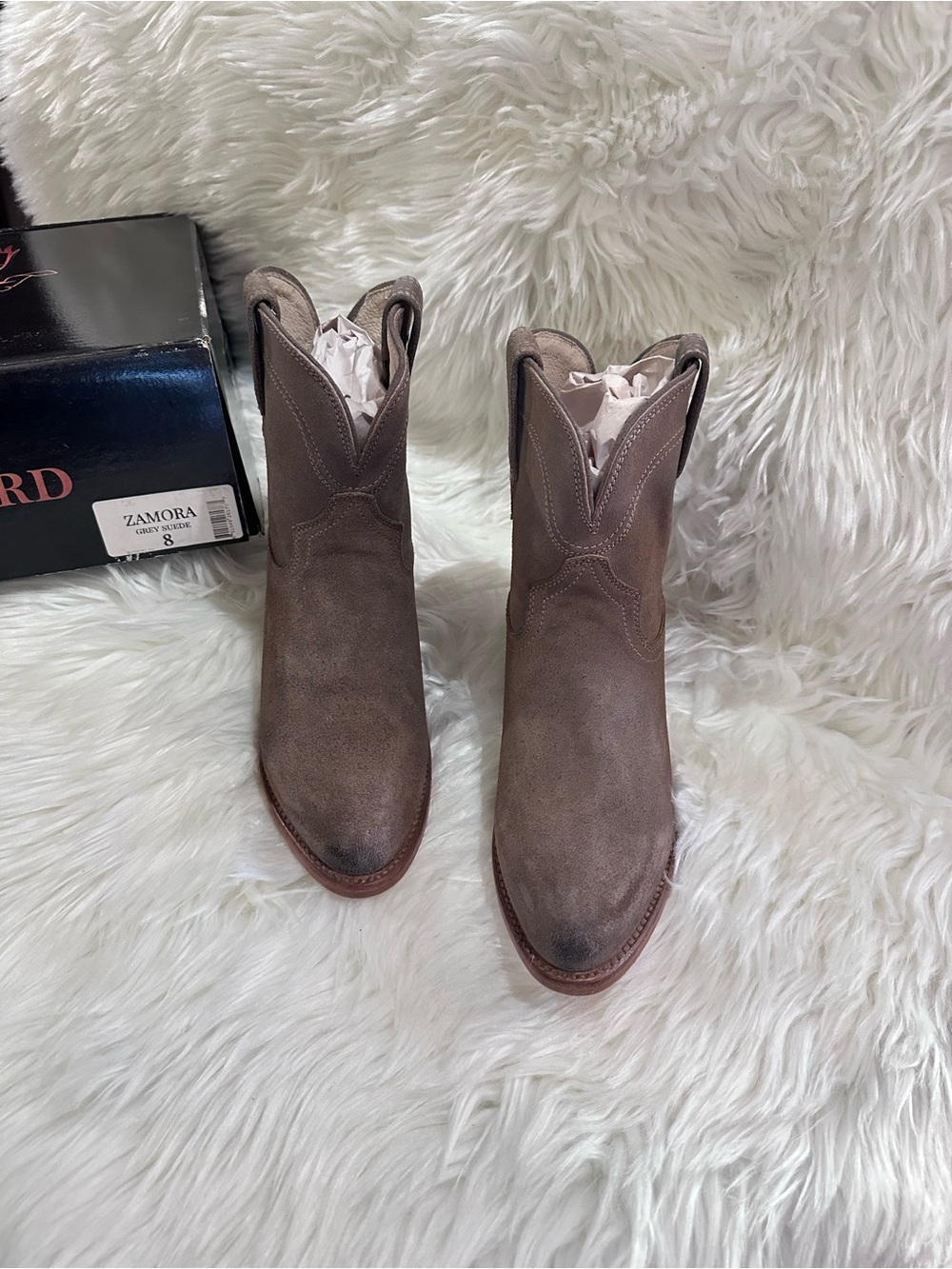 Freebird Zamora Grey Suede Western Boots